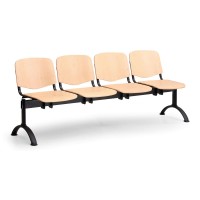 Drevená lavica ISO II, 4-sedadlo - čierne nohy