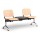 Drevená lavica ISO II, 2-sedadlo + stolík - chrómované nohy