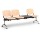 Drevená lavica ISO II, 3-sedadlo + stolík - chrómované nohy