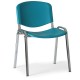 Plastová stolička ISO - chrómované nohy - Zelená