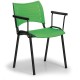 Plastová stolička SMART - čierne nohy s podrúčkami - Zelená