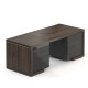 Stôl Lineart 200 x 85 cm + 2 x kontajner - Brest tmavý / antracit