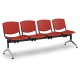 Plastová lavica Design, 4-sedadlo - Červená