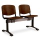 Drevená lavica ISO, 2-sedadlo - čierne nohy - Orech 