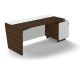Stôl Trevix 200,5 x 90 cm + pravý kontajner - Dub Charleston / biela