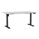 Výškovo nastaviteľný stôl OfficeTech B 160 x 80 cm, čierna podnož - Svetlosivá