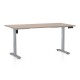 Výškovo nastaviteľný stôl OfficeTech B, 160 x 80 cm, šedá podnož - Dub