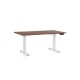 Výškovo nastaviteľný stôl OfficeTech D, 140 x 80 cm, biela podnož - Orech 
