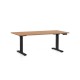 Výškovo nastaviteľný stôl OfficeTech D 160 x 80 cm, čierna podnož - Buk