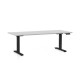 Výškovo nastaviteľný stôl OfficeTech D 180 x 80 cm, čierna podnož - Svetlosivá