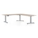 Výškovo nastaviteľný stôl OfficeTech Angle, 180 x 200 cm, šedá podnož - Dub