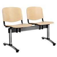 Drevená lavica ISO, 2-sedadlo - chrómované nohy