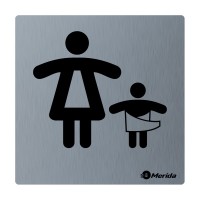 Piktogram z nerezovej ocele STELLA - WC matky s deťmi