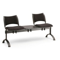 Čalúnená lavica SMART, 2-sedadlo + stolík - čierne nohy