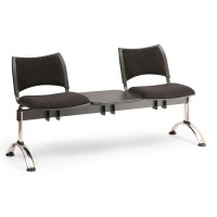 Čalúnená lavica SMART, 2-sedadlo + stolík - chrómované nohy