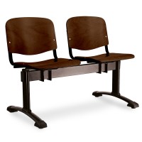 Drevená lavica ISO, 2-sedadlo - čierne nohy