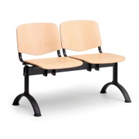 Drevená lavica ISO II, 2-sedadlo - čierne nohy