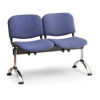 Čalúnená lavica VIVA, 2-sedadlo - chrómované nohy