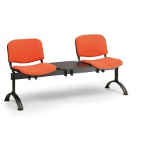 Čalúnená lavica VIVA, 2-sedadlo + stolík - čierne nohy