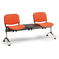 Čalúnená lavica VIVA, 2-sedadlo + stolík - chrómované nohy
