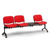 Čalúnená lavica VIVA, 3-sedadlo + stolík - čierne nohy