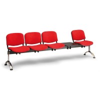 Čalúnená lavica VIVA, 4-sedadlo + stolík - chrómované nohy