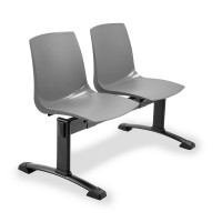 Plastová lavica ARI, 2-sedadlo - čierne nohy - výpredaj