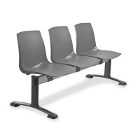 Plastová lavica ARI, 3-sedadlo - čierne nohy - výpredaj