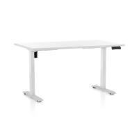 Výškovo nastaviteľný stôl OfficeTech B 140 x 80 cm, biela podnož