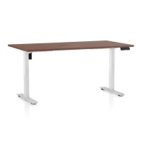Výškovo nastaviteľný stôl OfficeTech B 160 x 80 cm, biela podnož