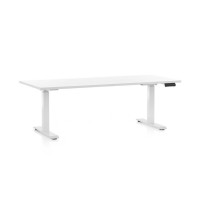 Výškovo nastaviteľný stôl OfficeTech C 180 x 80 cm, biela podnož