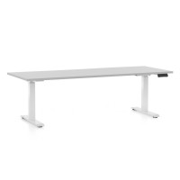 Výškovo nastaviteľný stôl OfficeTech C 200 x 80 cm, biela podnož