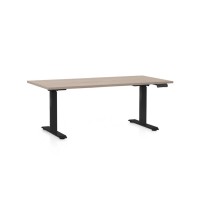 Výškovo nastaviteľný stôl OfficeTech D 160 x 80 cm, čierna podnož