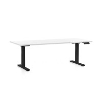 Výškovo nastaviteľný stôl OfficeTech D 180 x 80 cm, čierna podnož