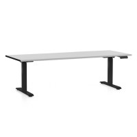 Výškovo nastaviteľný stôl OfficeTech D 200 x 80 cm, čierna podnož