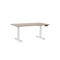 Výškovo nastaviteľný stôl OfficeTech C, 120 x 80 cm, biela podnož