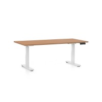 Výškovo nastaviteľný stôl OfficeTech C, 160 x 80 cm, biela podnož