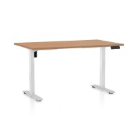 Výškovo nastaviteľný stôl OfficeTech B, 120 x 80 cm, biela podnož