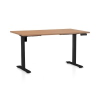 Výškovo nastaviteľný stôl OfficeTech B, 120 x 80 cm, čierna podnož