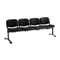 Čalúnená lavica ISO, 4-sedadlo - čierne nohy