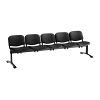 Čalúnená lavica ISO, 5-sedadlo - čierne nohy - výpredaj