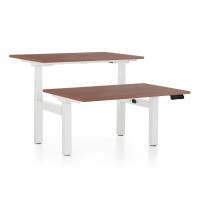Výškovo nastaviteľný stôl OfficeTech Dual, 120 x 80 cm, biela podnož