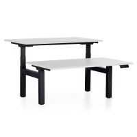 Výškovo nastaviteľný stôl OfficeTech Dual, 140 x 80 cm, čierna podnož