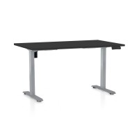 Výškovo nastaviteľný stôl OfficeTech B, 140 x 80 cm, šedá podnož