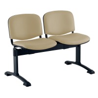 Kožená lavica ISO, 2-sedadlo - čierne nohy