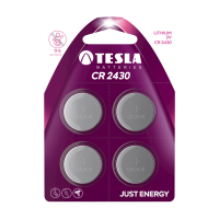 Gombíková lítiová batéria Tesla CR2430, 3 V, blister 4 ks