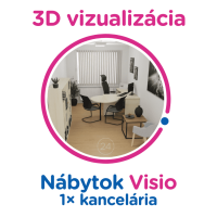 3D vizualizácia Visio: 1× kancelária