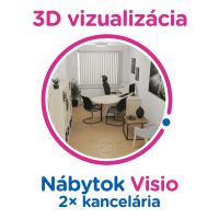 3D vizualizácia Visio: 2× kancelária