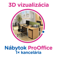 3D vizualizácia ProOffice: 1× kancelária