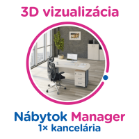 3D vizualizácia Manager: 1× kancelária